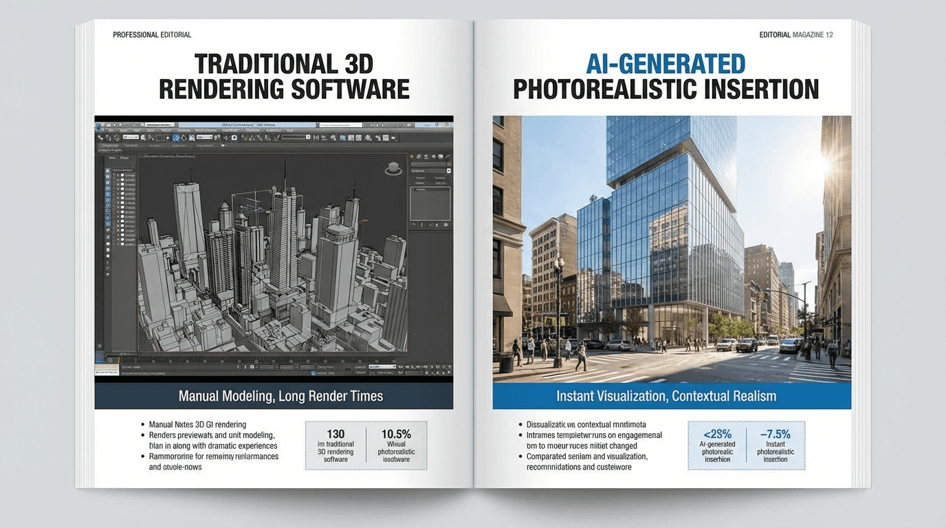 Urban planning: AI rendering vs traditional visualization methods