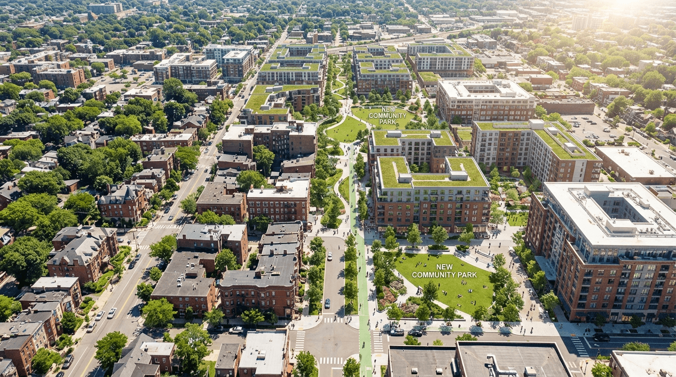 Visualizing an urban project in its real context with AI